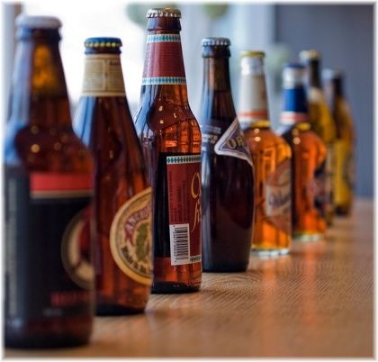 bottles of beer in a row