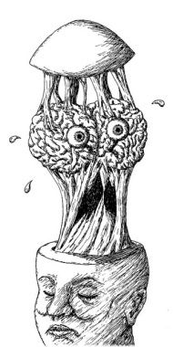 brain monster coming out of head