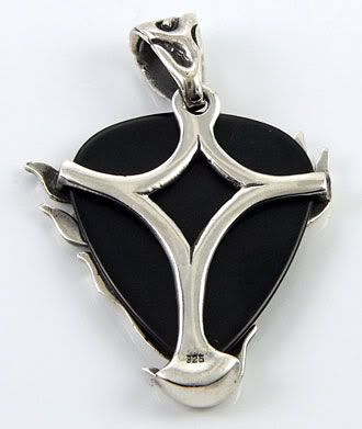 guitar pick silver pendant