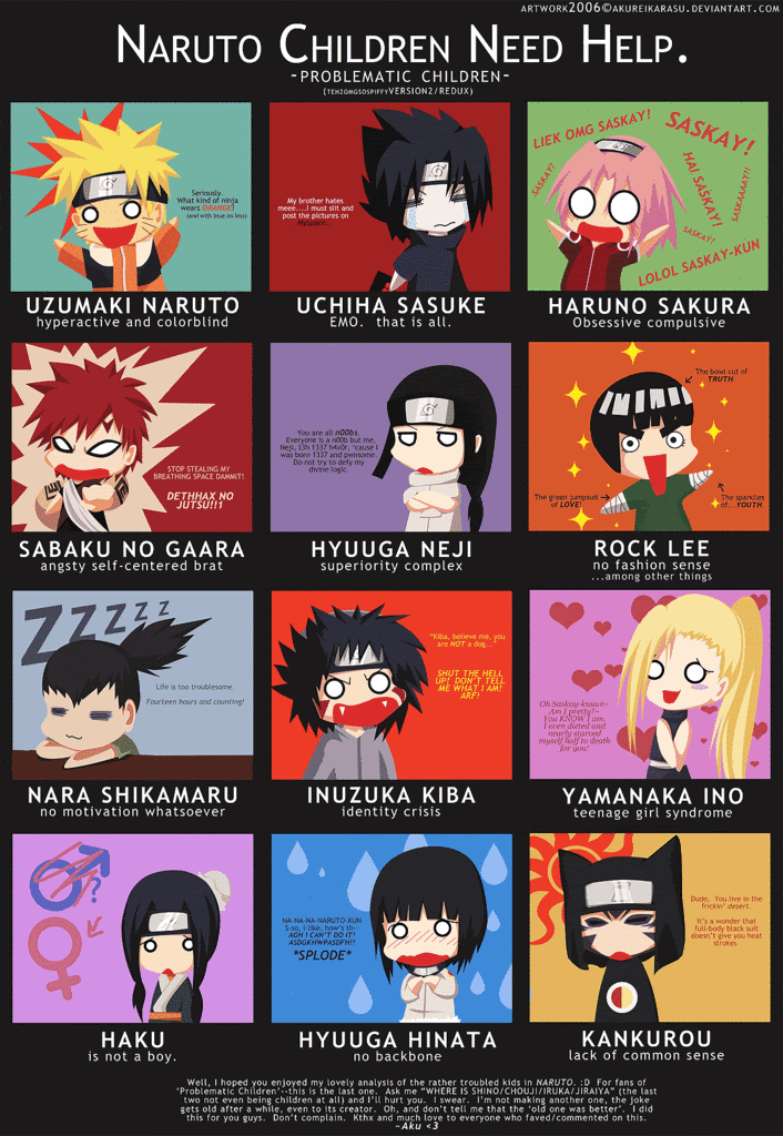 Funny Naruto Sasuke Sakura Gaara Neji Rock Lee Shikamaru Kiba Ino Haku Hinata and Kankuro