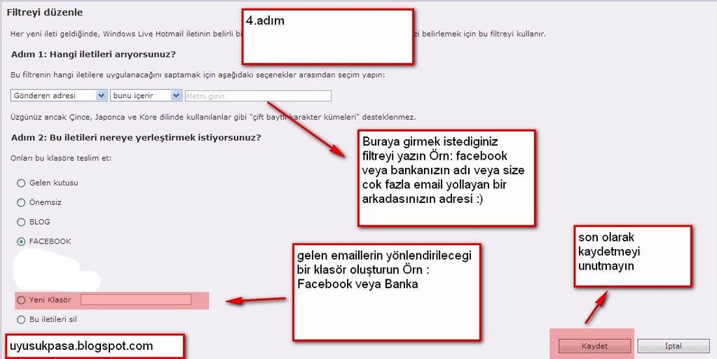 E-postay&#305; klas&ouml;rlerde otomatik olarak s&#305;ralay&#305;n