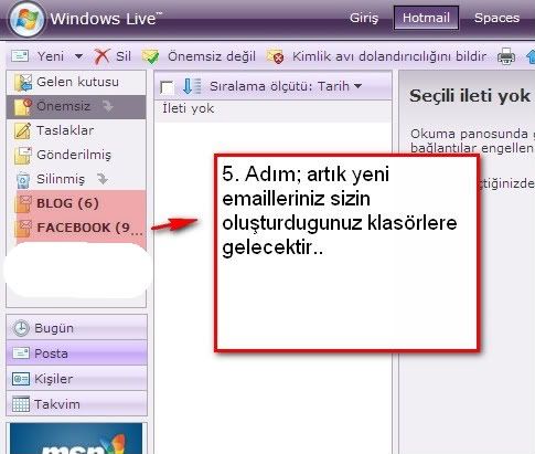 E-postay&#305; klas&ouml;rlerde otomatik olarak s&#305;ralay&#305;n