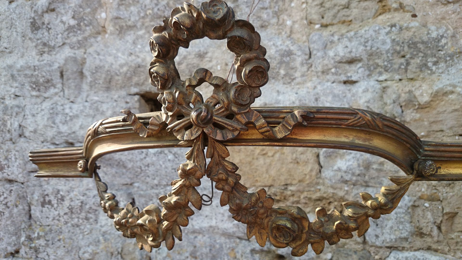 DIVINE ANTIQUE FRENCH CHATEAU GILDED CIEL DE LIT BED CANOPY BED CROWN