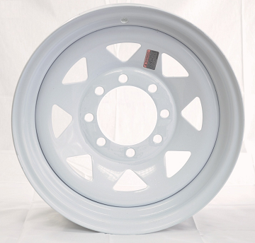 Duty Equipment Trailer Rims Wheels 16 16x6 8H White Spoke