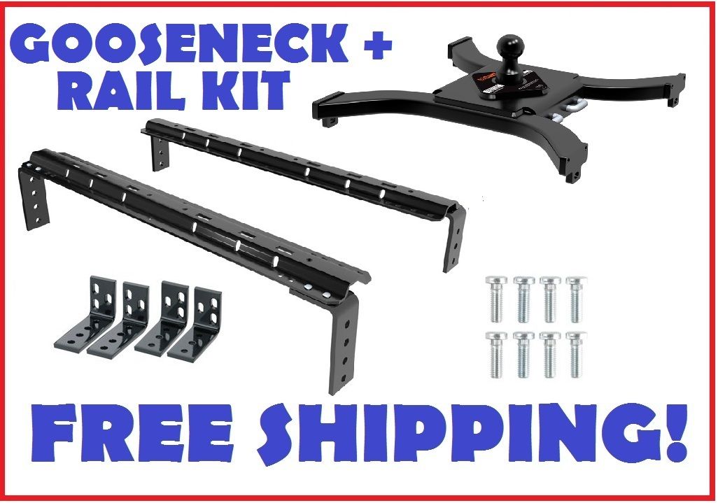 GOOSENECK TRAILER HITCH + UNIVERSAL 5TH WHEEL RAIL KIT  