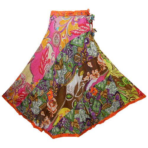 New Boho Hippie Patchwork Cotton Long Skirt   NI484  