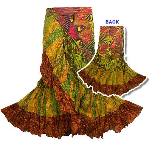 BOHO/HIPPY/GYPSY COTTON RUFFLE WRAP LONG SKIRT   NN619  