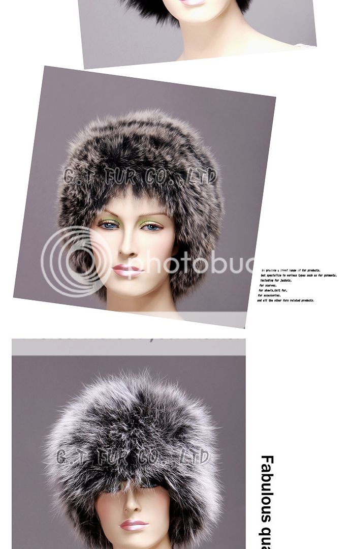 Genuine good quality knit Fox fur hat/cape  