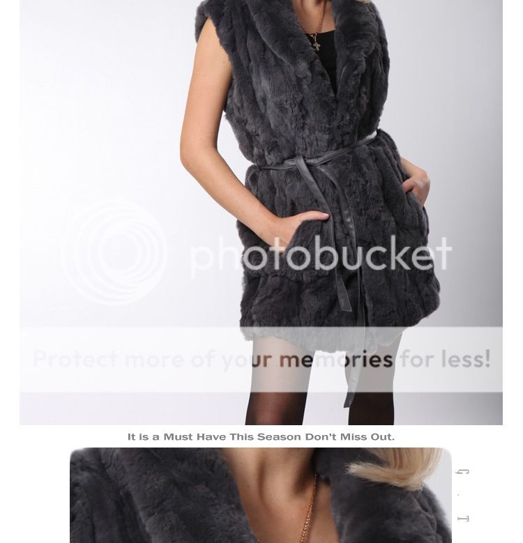 0209 Genuine Rabbit fur long vest/waistcoat/sleeveless  