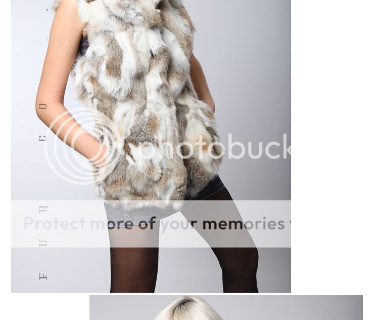 0222 Rabbit fur vest/waistcoat/gelit/cape/sleeveless  