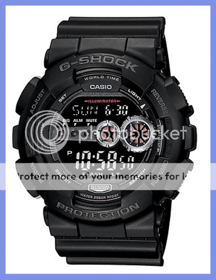 New Casio Mens G Shock World Time Watch GD 100 1B  
