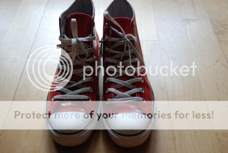 rare barneys x converse collab patent red high top sneakers sz